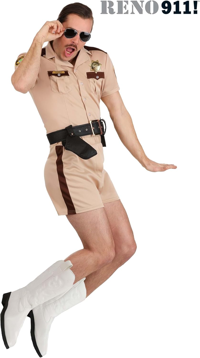 Reno 911 Lt Dangle Costume for Men with Badge, Name Tag, Belt Holster, Shirt & Shorts - Movie Character Halloween Outfit - Image 2