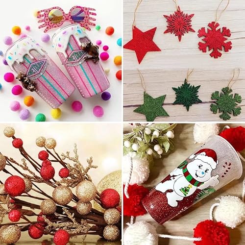 Miniatura 5 de TORC Purpurina fina roja de 1 libra y 16 onzas de purpurina en polvo para vasos, resina para manualidades, slime, cosméticos, pintura de uñas,