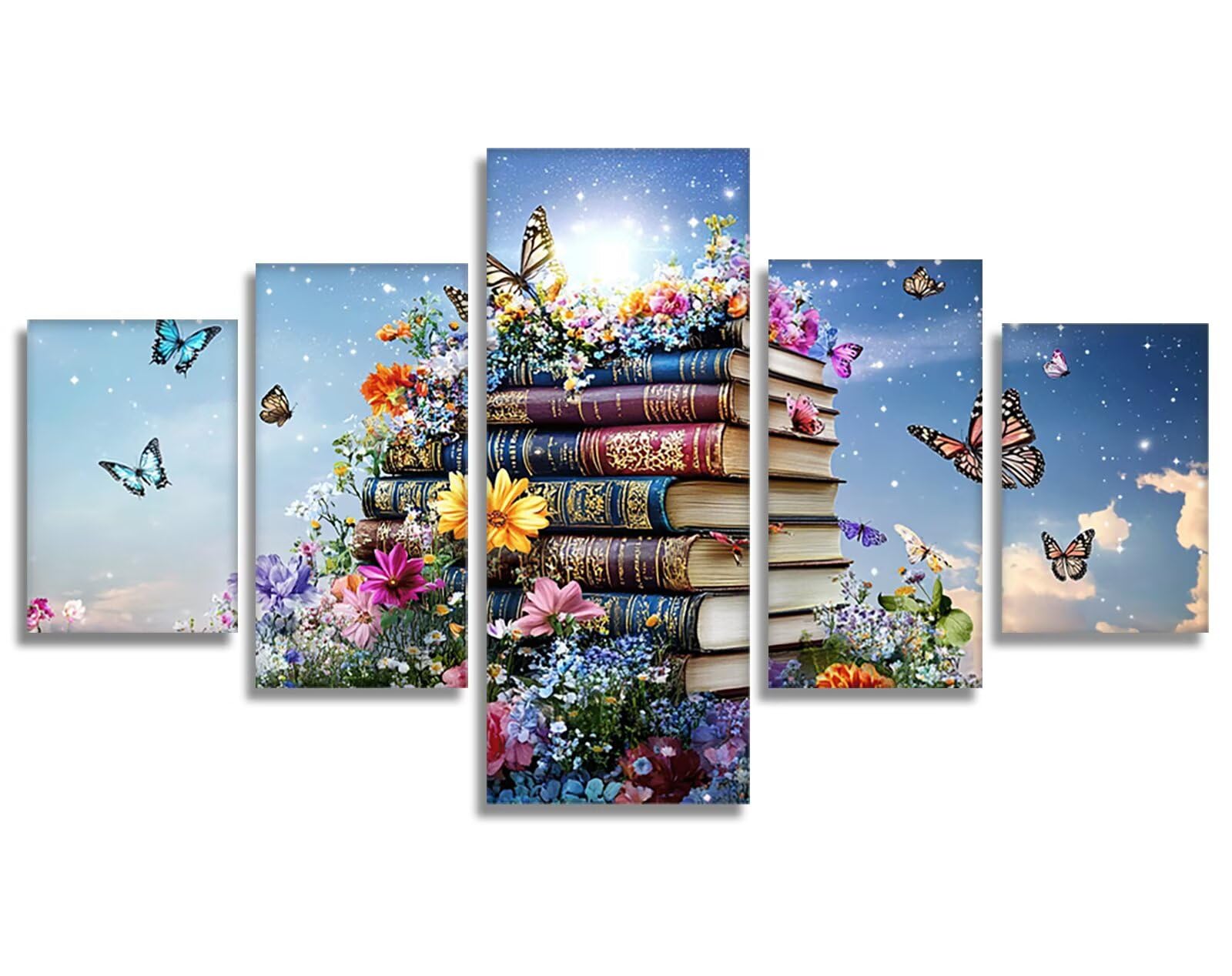Magiczna książka, diamentowa sztuka, motyl, zestawy do malowania diamentami dla dorosłych, DIY, pełne okrągłe wiertło, kryształ górski, zestawy artystyczne dla dorosłych, początkujących, sztuka i