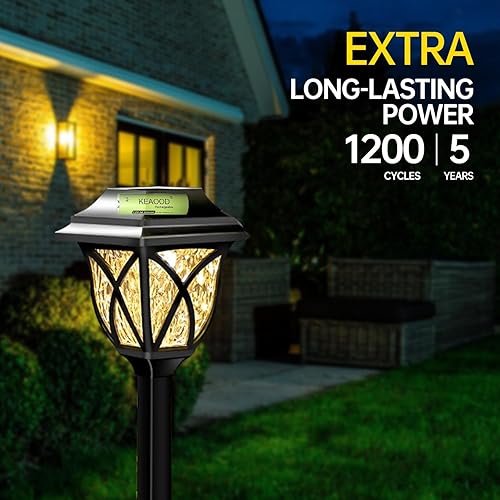 Miniatura 6 de Ni-MH - Baterías solares AA recargables de 1.2 V, precargadas, 600 mAh, doble A, para luces solares, luces de cadena, luces de camino (AA 600 mAh,