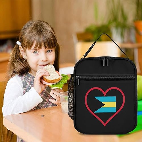 Miniatura 7 de I Love Bahamas Red Heart Insulated Lunch Bag for Women Men Reusable Lunch Box Tote Bag for Work Travel
