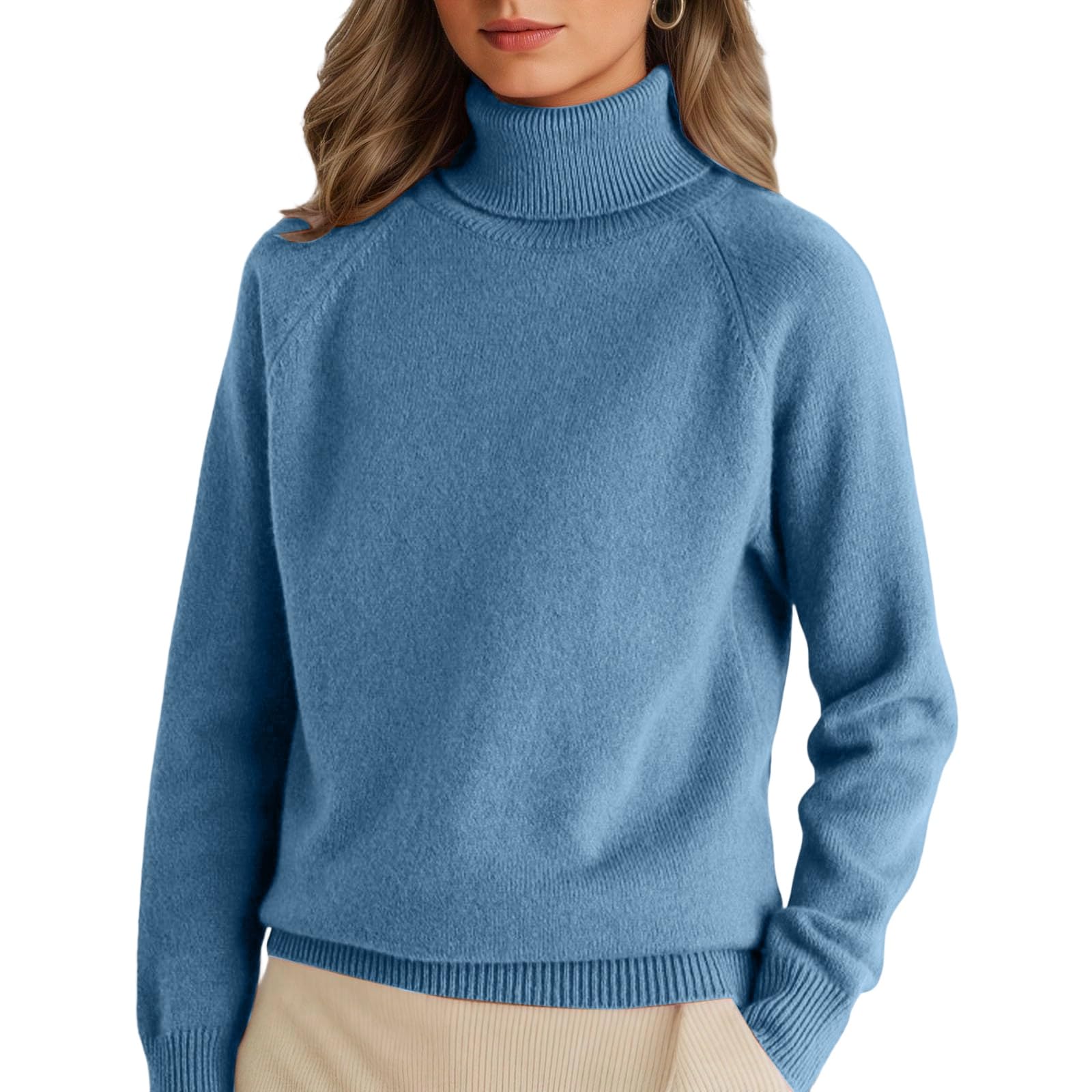 Turtleneck Sweaters for Women Trendy Tunic Knit Mock Neck Sweater Turtle Neck Pullover Sweaters Long Sleeve Fall Tops