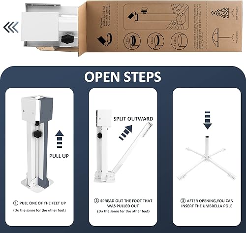 Miniatura 4 de Soporte para sombrilla de 6, 7, 8 pies, poste de 1.0 a 1.42 pulgadas, para sombrilla de 6 pies, almacenamiento portátil, soporte de sombrilla de