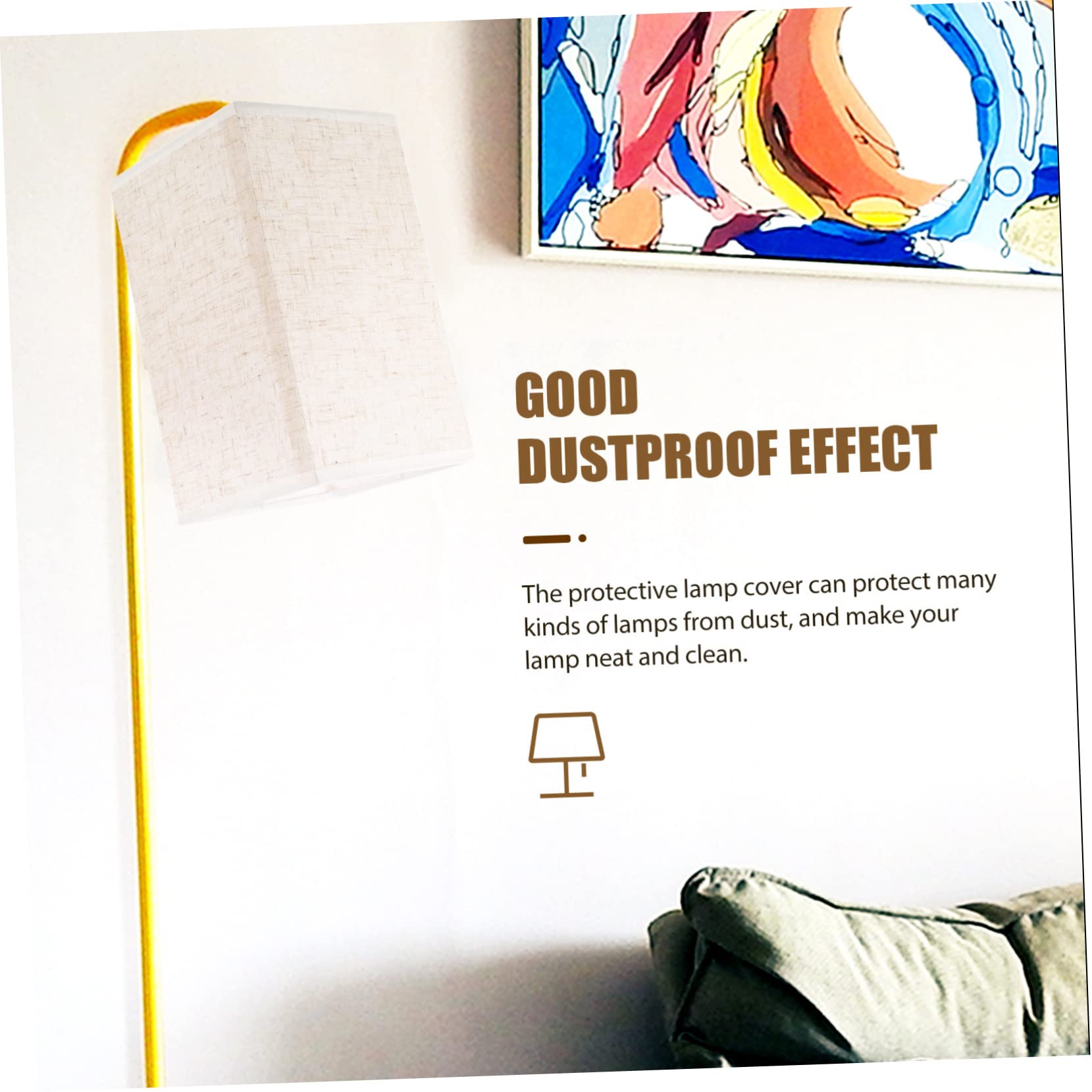 Pantalla de Lámpara de Tela Beige Base E27, Diseño Retro para Luz de Escritorio y Ambiente Cálido en Cocina o Hotel