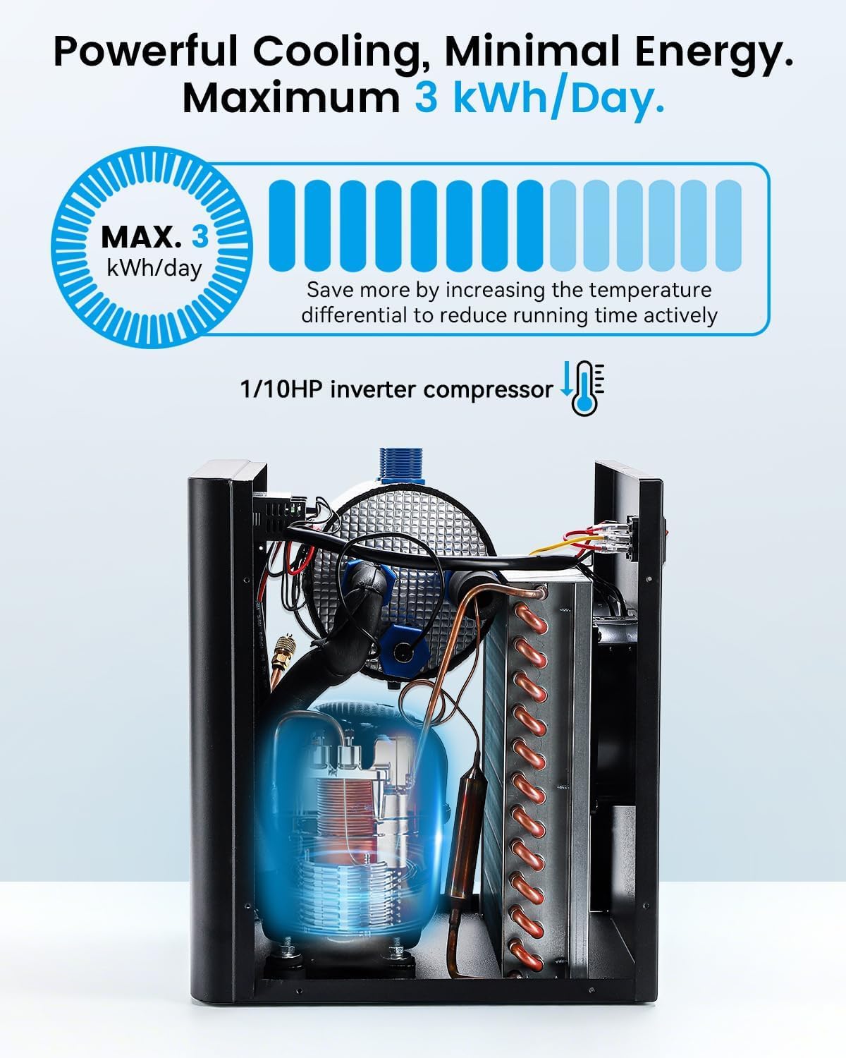 BAOSHISHAN 160L Aquarium Wasserkühler Aquarium Chiller Wasserkühlung Heizung Maschine für Quallen-Wasserpflanzen Korallenkristall Garnelen Süß- / Salzwasser-Wasserpflanzen 220V