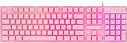 Teclado Gamer Rosa RGB LED Profissional ABNT2 Semi-Mecânico Ergonômico Fofinho Feminino Presente Precision Ozzix