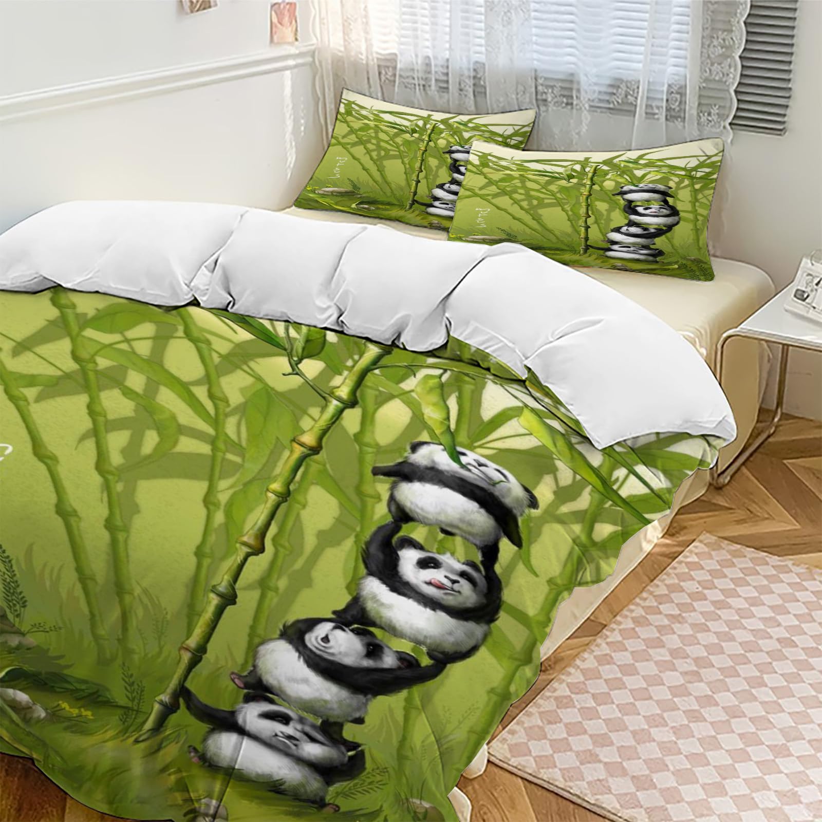 Bamboo Forest Panda Duvet Cover Set