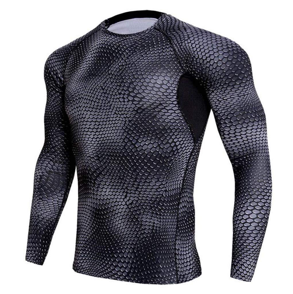 HFWJHH Ropa Deportiva Profesional Ajustada for Hombres, Ropa Deportiva de Manga Larga for secar el Sudor, Camisa de Manga Larga Ropa de Camiseta (Color : Gray, Size : S): Amazon.es: Hogar