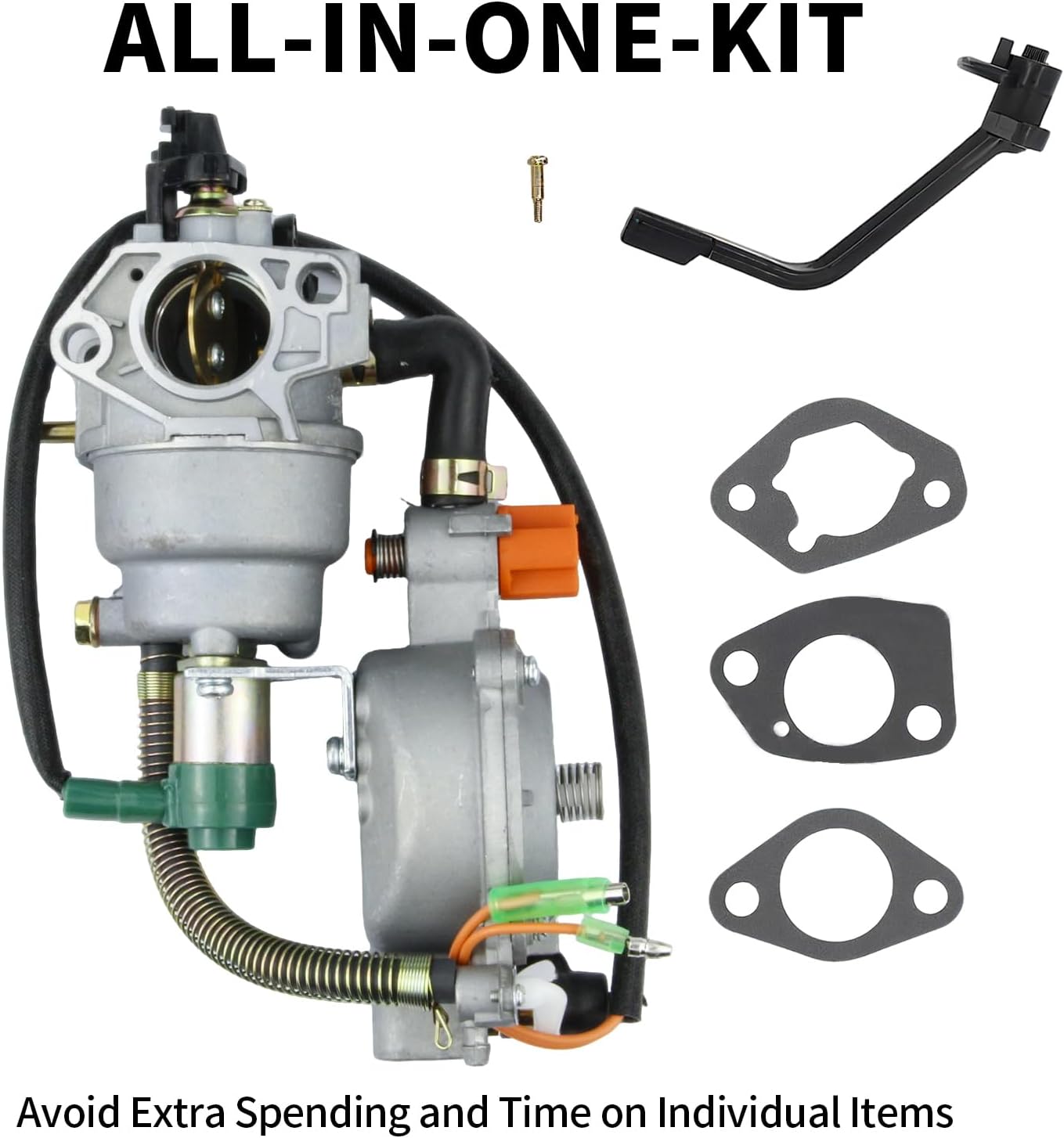 GX340 GX390 Carburetor for Honda LPG/NG Dual fuel Conversion Kit for Predator 7000 8500 8750 9000 188F 4.5-5.5KW Generator with Manual Choke (without air filter)