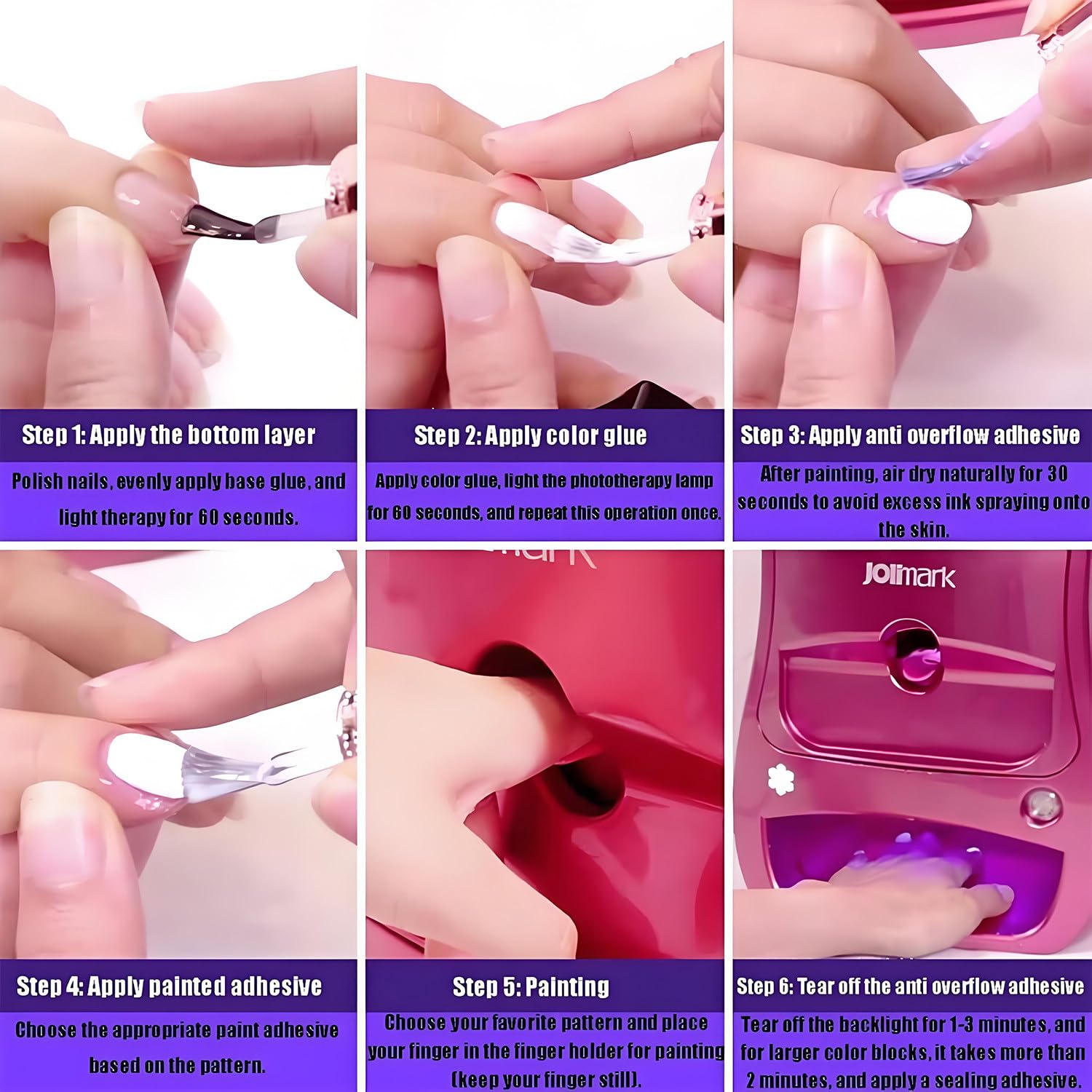 Máquina Inteligente para Pintar uñas 3D, Impresora portátil Digital móvil para decoración de uñas con Pantalla táctil, Belleza y Cuidado Personal para uñas en casa de niñas Pink