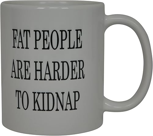 Miniatura 2 de Rogue River Tactical La mejor taza de café divertida Fat People Are Harder To Kidnap sarcástica novedosa taza broma gran idea de regalo para