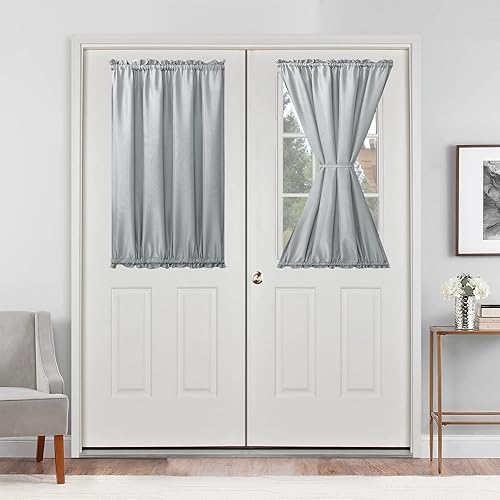 Miniatura 173 de Hiasan Cortinas para ventana de puerta delantera, bolsillo para barra, cortina de privacidad semitransparente para puerta francesa, 1 panel