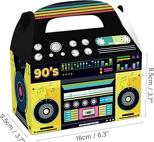 Miniatura 2 de Paquete de 12 cajas de regalo para fiesta de radio de los años 80 y 90, Super Bowl, rugby, novedad, boom hip hop, caja de regalo para fiestas,