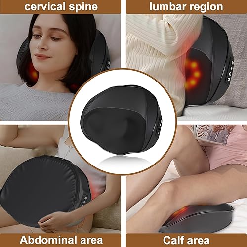 Miniatura 7 de Masajeador de espalda con cable con enchufe de calor, masaje de cuello Shiatsu de cuerpo completo, amasamiento profundo para cuello, hombro, pierna,