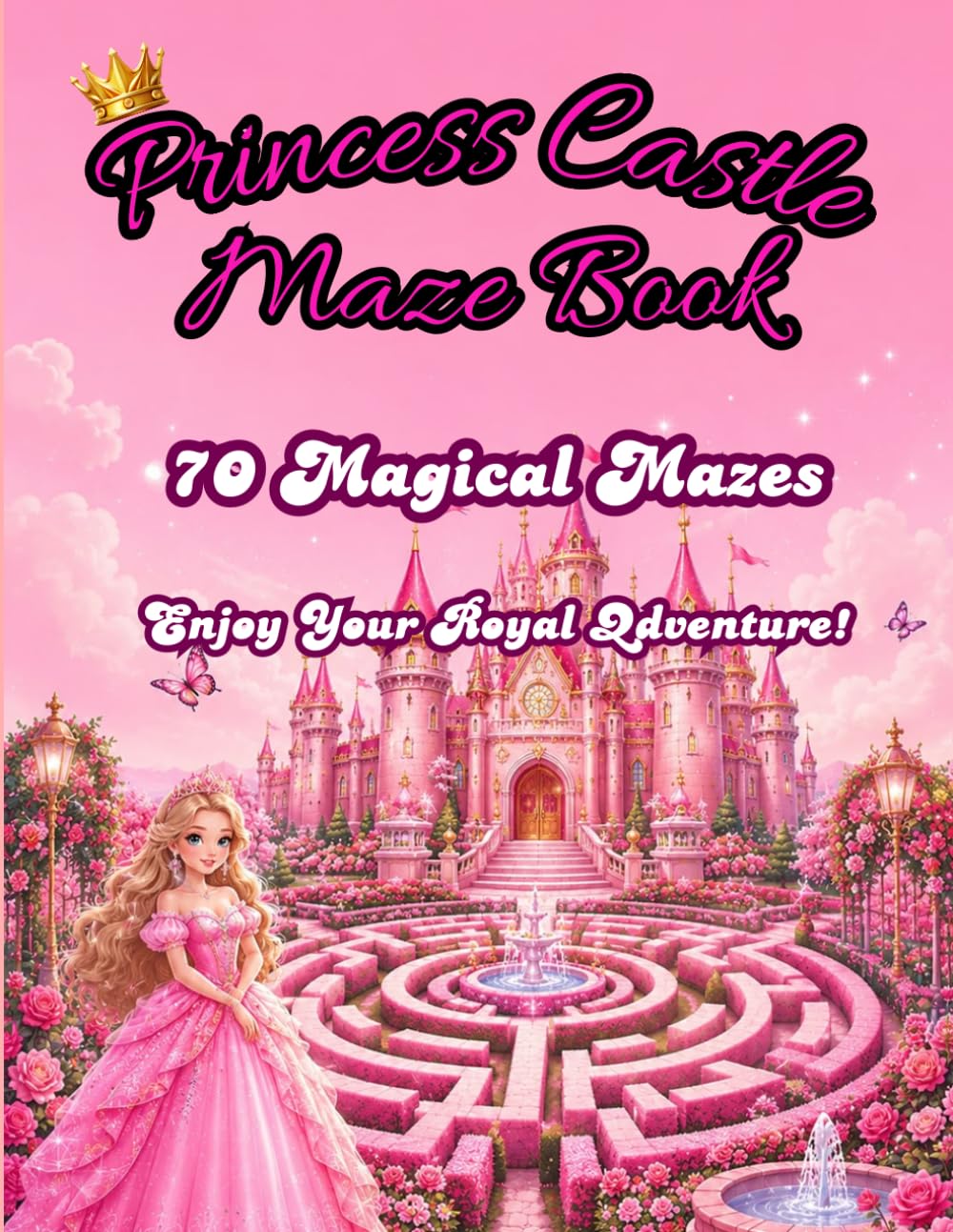 Princess Castle Maze Book: 70 Magical Mazes for Kids Ages 4–8 | Fun Princess Adventures, Castles, Gardens & Royal Puzzle Challenges
