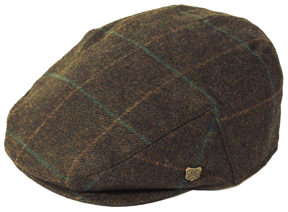 Failsworth Men's Checked 300 Millinery Cambridge Flat Cap (Latest Version) In Size: Large (59Cm)