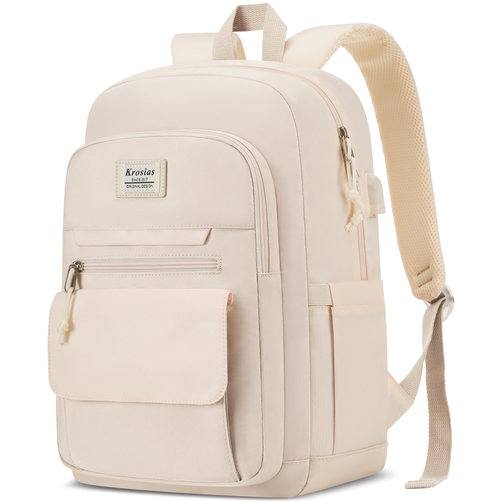 KROSIAS School Backpack for Teen Girls, 15.6 Inch Laptop College Backpacks Work Bag Kids Elementary Middle High Campus Bookbag, Cute Students Back