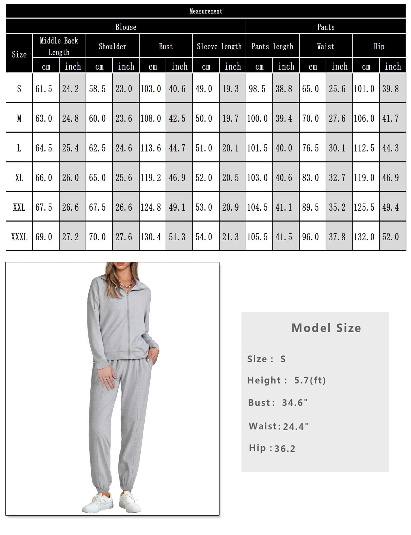 Terecey Tuta Donna Invernale Elegante e Sportiva con Colletto Alto Abbigliamento Fitness Casa con Cerniera Frontale