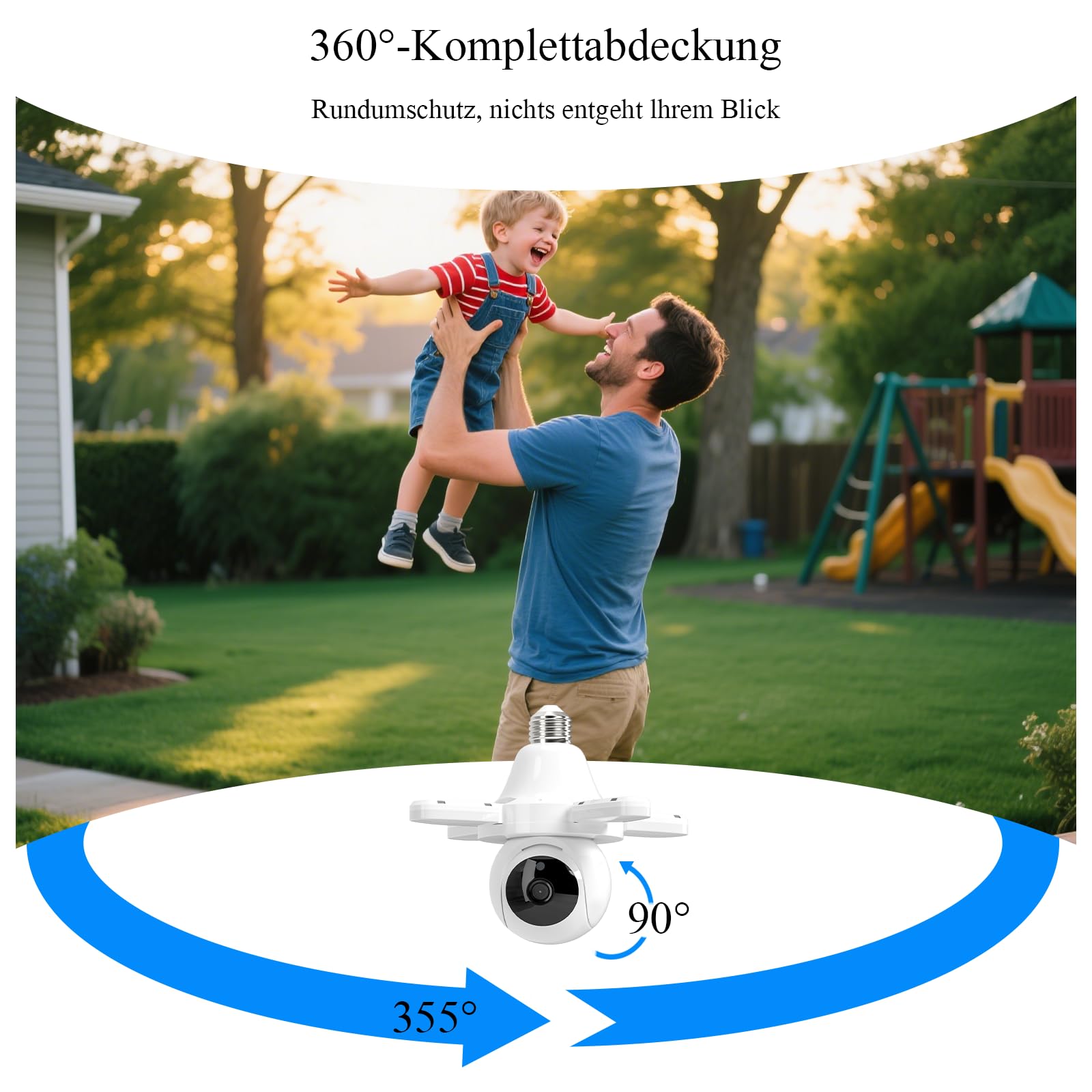 3MP Überwachungskamera Aussen/Innen, Floodlight Kamera Aussen