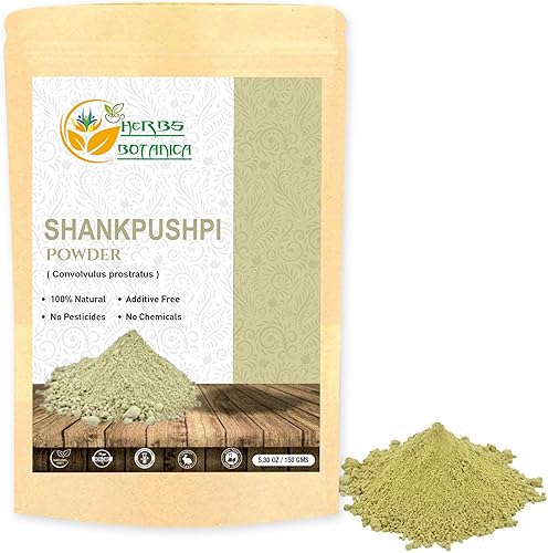 Herbs Botanica Shankhpushpi Polvo Convolvulus Pluricaulis 100% natural Apoya la digestión, inmunidad y función cognitiva 5.3 oz