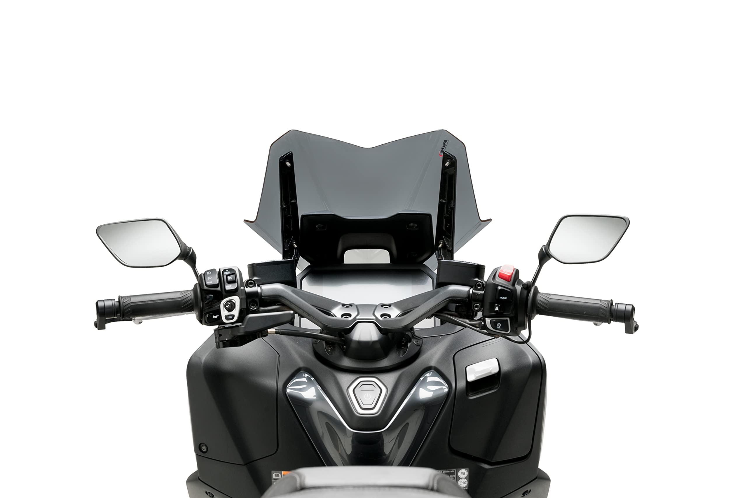 Puig 21269F Carenabris per Maxiscooter sportivo e aerodinamico in PMMA da 4 mm con design V-Tech che migliora la stabilità e riduce le turbolenze, Fumé Scuro