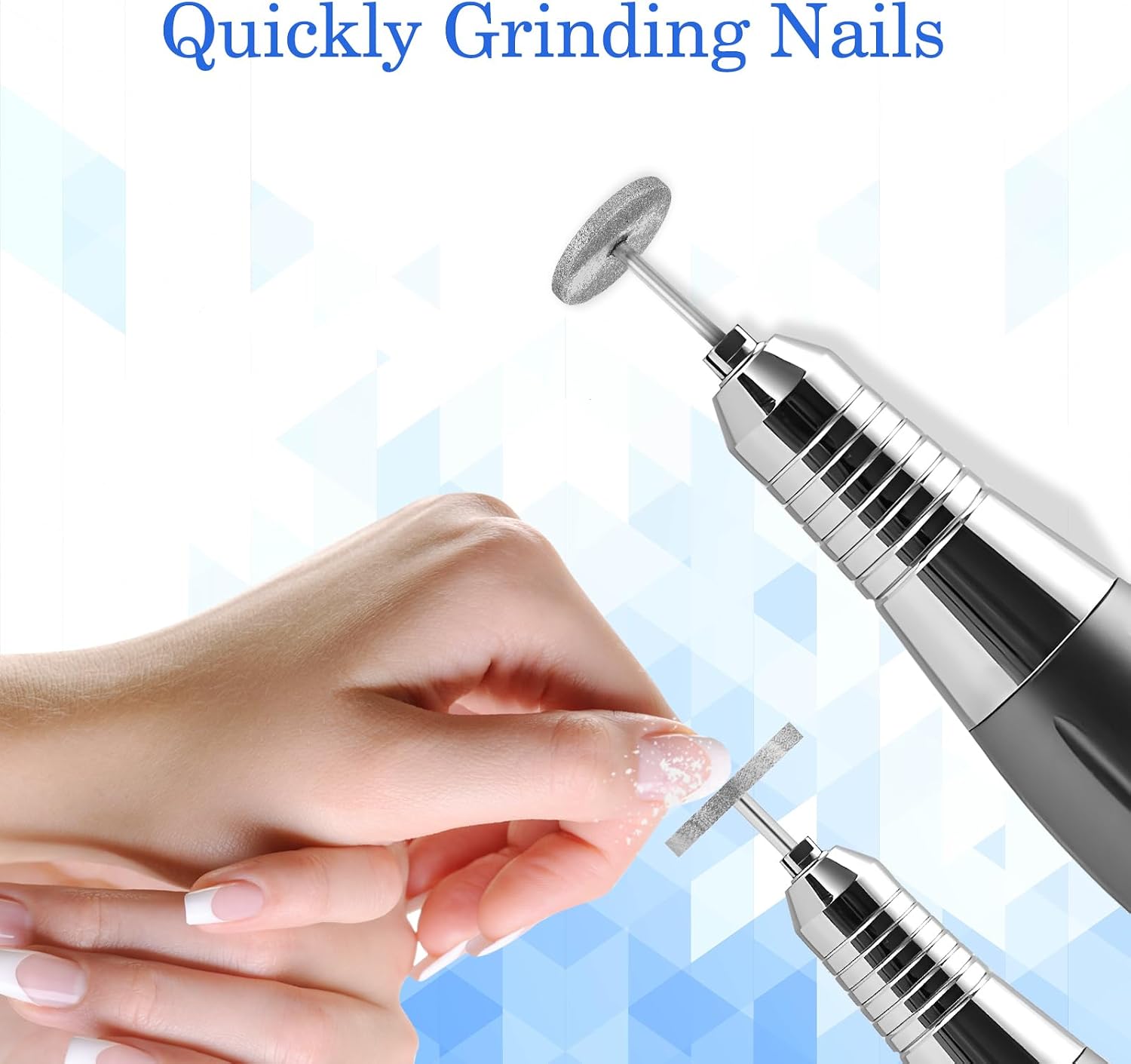 JIEYAO Frezarka do paznokci 2 sztuki tarcza szlifierska do manicure z 4 sztukami szlifierek nożnych 20 mm papier ścierny profesjonalny elektryczny file do twardych skórek do akrylowych nakładek