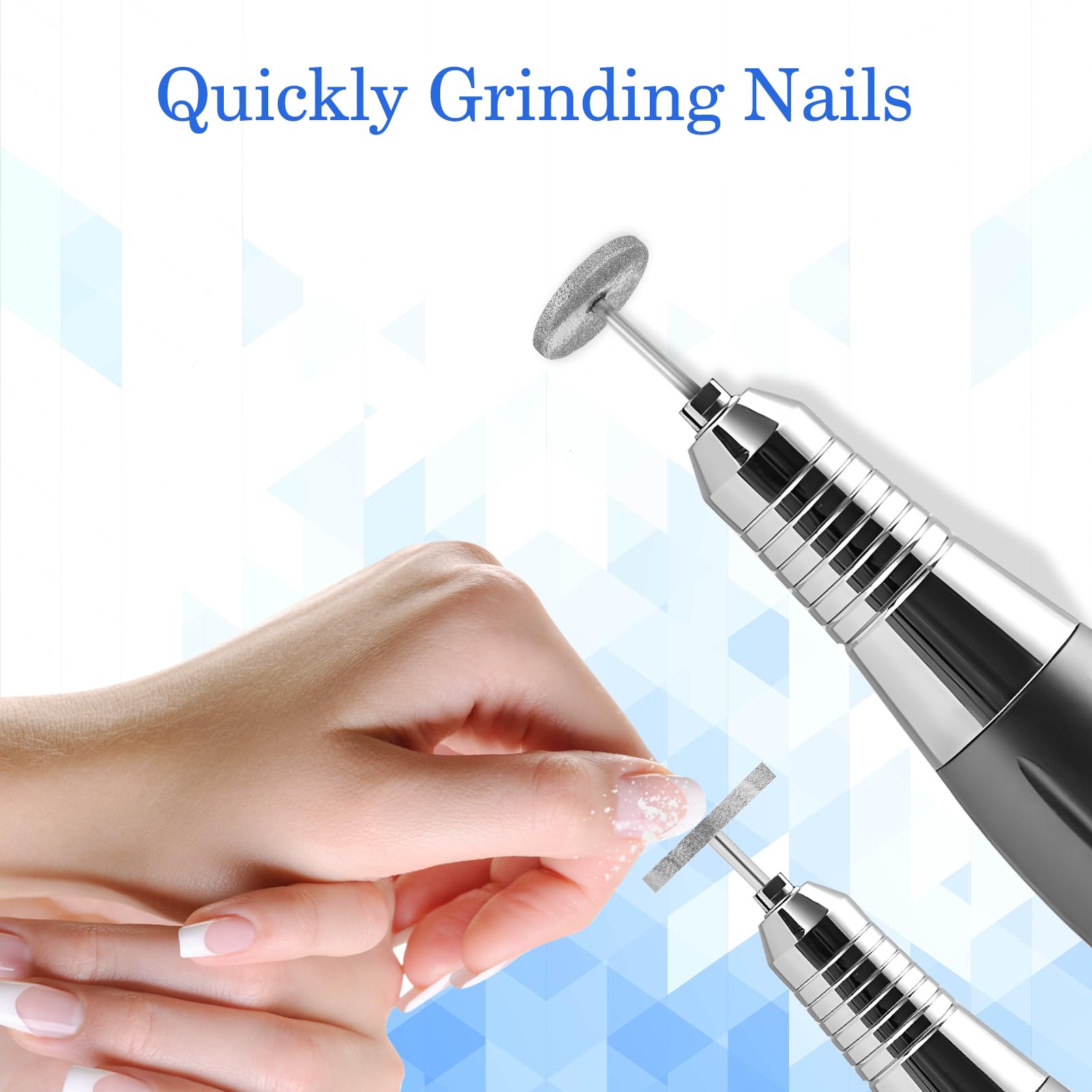 JIEYAO Punte per fresa per unghie, 2 pezzi, disco abrasivo per manicure con 4 levigatrice per piedi da 20 mm, carta vetrata professionale, per pedicure in gel acrilico (#107)