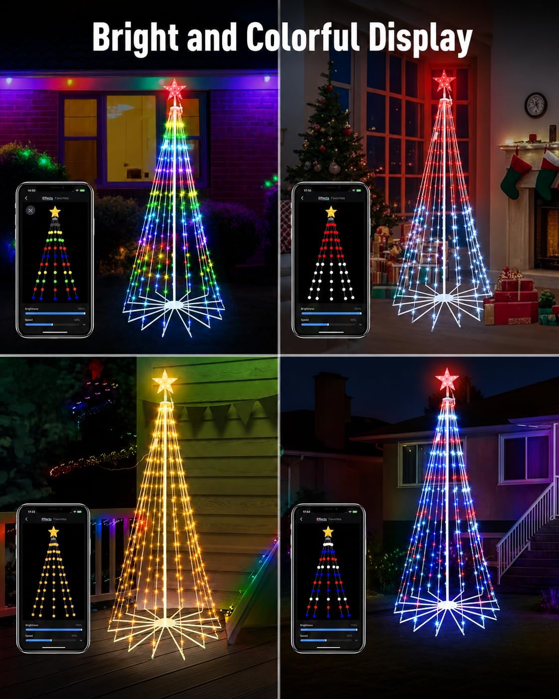 10FT Smart Outdoor Christmas Cone Tree, 514 LED image 3