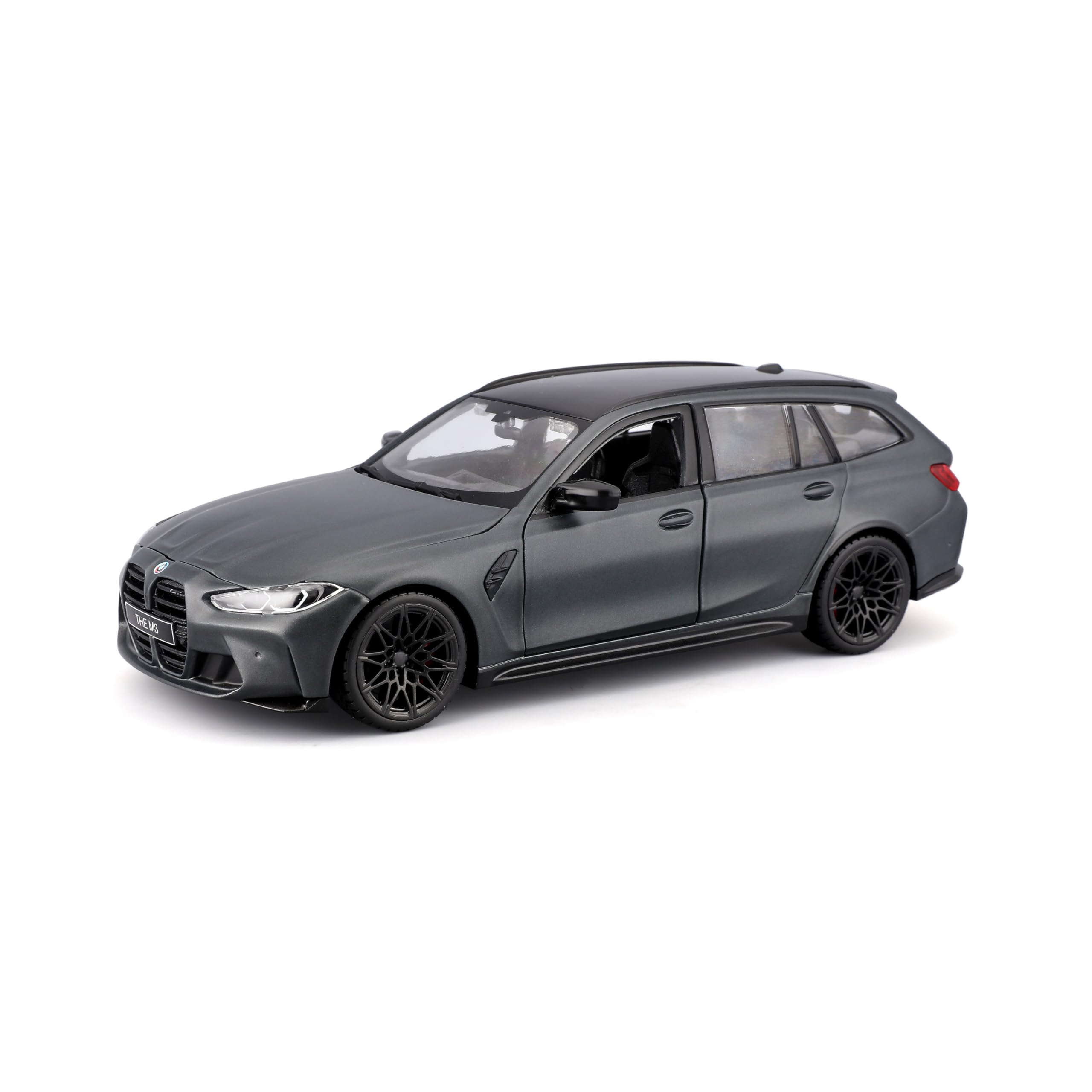 Bburago BMW M3 Touring G81, grau - Modellauto 1:24 Die-Cast Originalgetreues Sammlerauto Spielzeugauto mit beweglichen Türen, ab 3+ (18-21112G)
