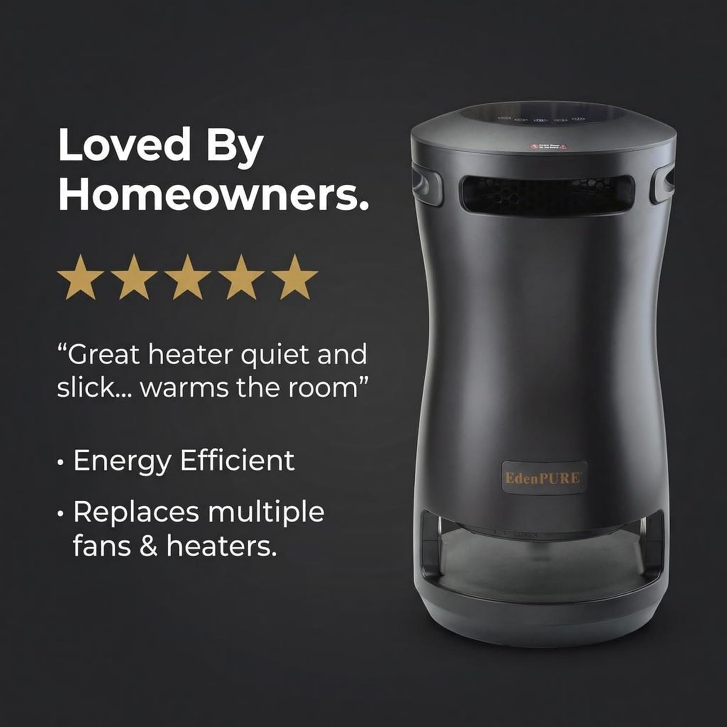 EdenPURE 360 Super Climater – Infrared Heater and Cooling Fan with 360° Airflow – Energy Efficient, Portable, Remote Controlled, and Quiet for All-Season Use in Home, Office, or Living Spaces