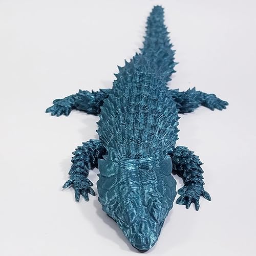 Miniatura 2 de FlexiMech Armadillo Lizard 3d printed Lizard Emerald Green 12" Flexible Reptile Articulated Toy (Emerald Green)