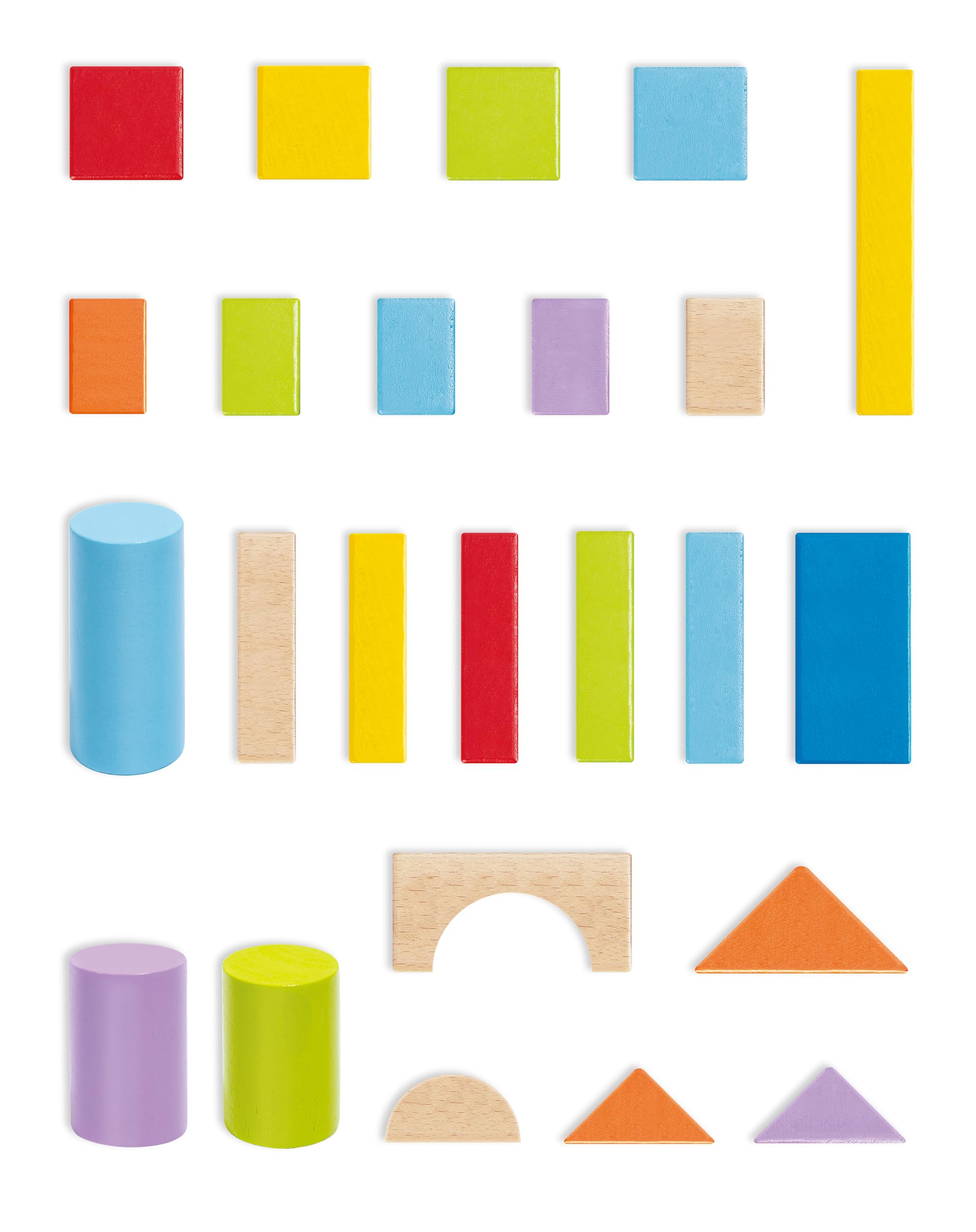 Hape Jouet en Bois Construction Enfant 12 Mois et Plus - Blocs de Construction Multicolore - Jouet Éveil Fille et Garçon - Baril Formes Géométriques à Bouts Ronds & Peinture Non Toxique - Dès 1 an