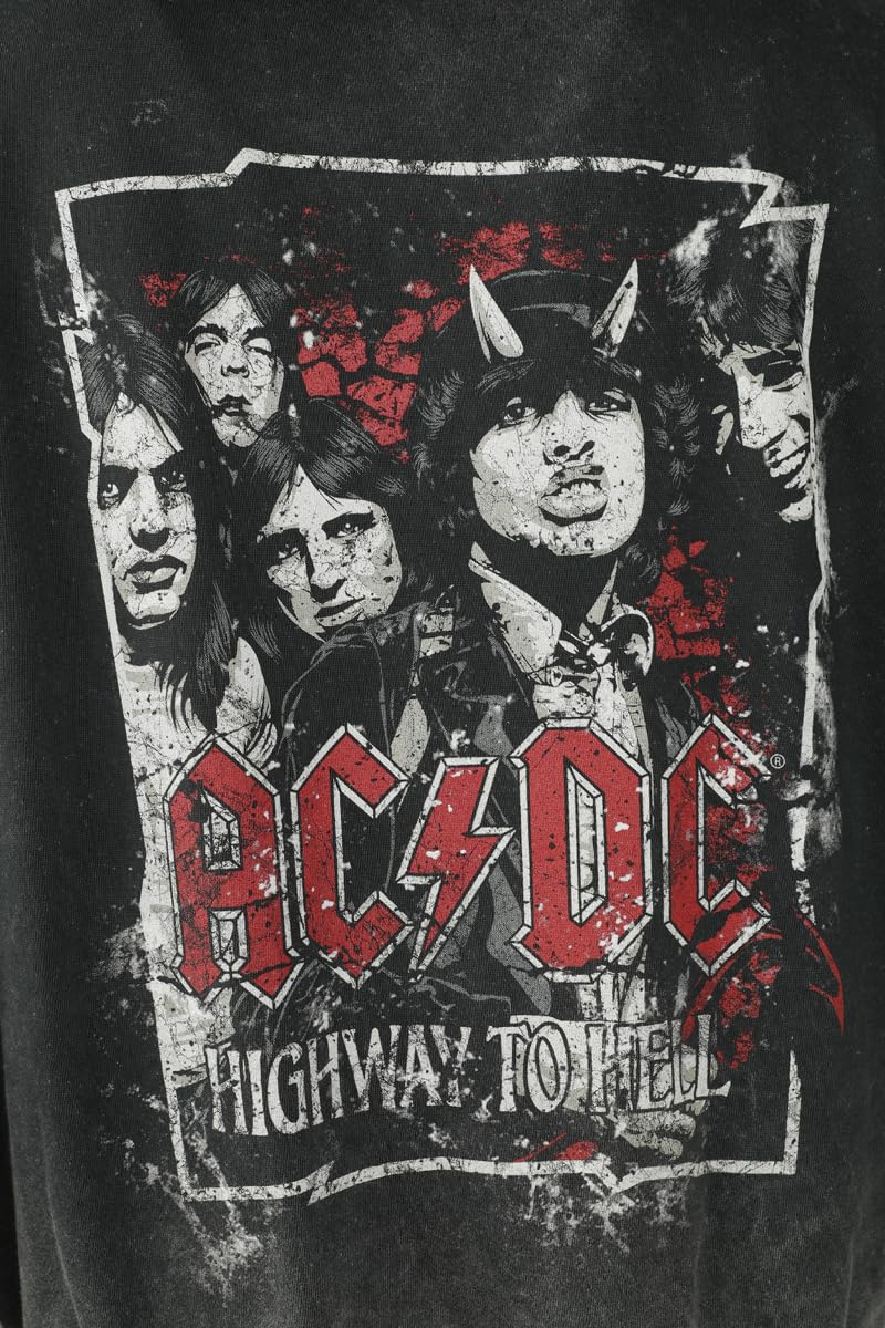 AC/DC Highway to Hell! Homme Sweat-Shirt zippé à Capuche Noir 100% Coton Regular/Coupe Standard