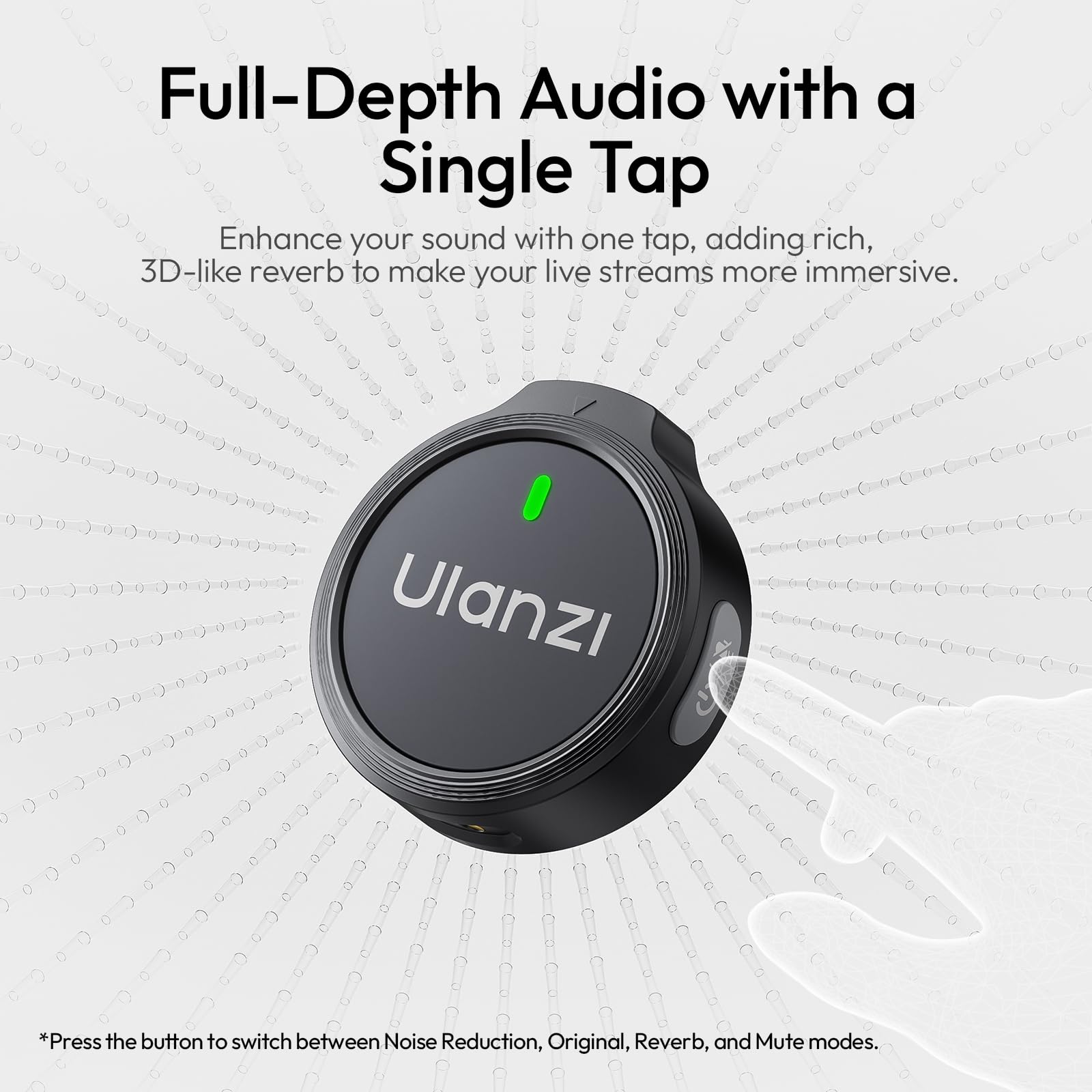 ULANZI A21 microfono wireless professionale per cellulare, Mini microfono USB C, Durata batteria 30H, Microfono bluetooth per video social,portata 100 m, Compatibile con iPhone17 16 15