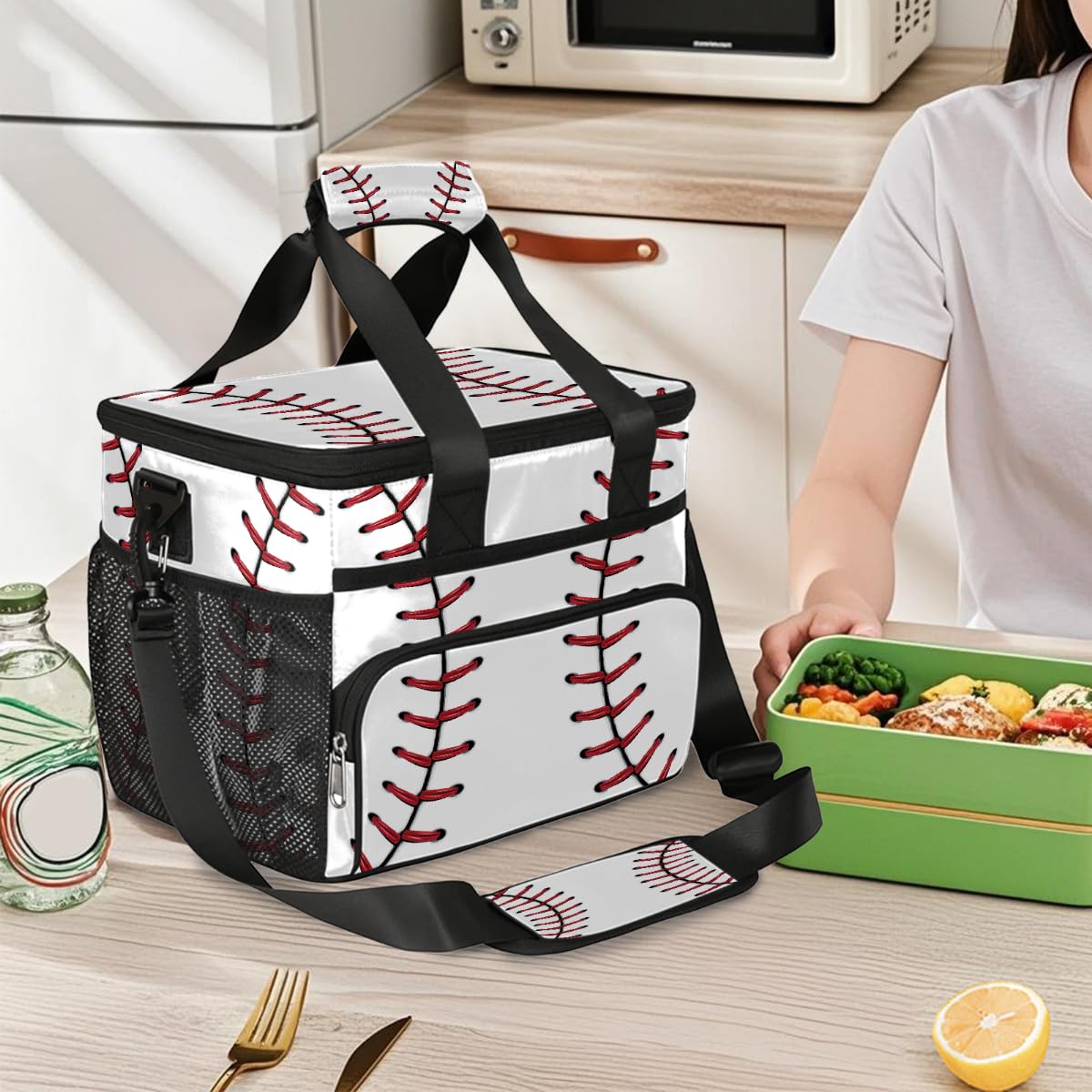 Mexpekil Borsa termica riutilizzabile a prova di perdite, per sport, baseball, picnic, picnic, stampa in pizzo, borsa termica per donne, uomini, lavoro, campeggio, spiaggia, ufficio, 24 lattine, 15 l