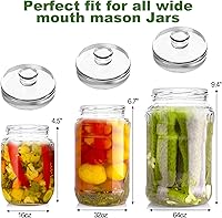 Vista 3 de Jucoan Paquete de 9 pesos de fermentación de vidrio con mango de fácil agarre, pesos de fermentación de vidrio pesado para frascos Mason de boca