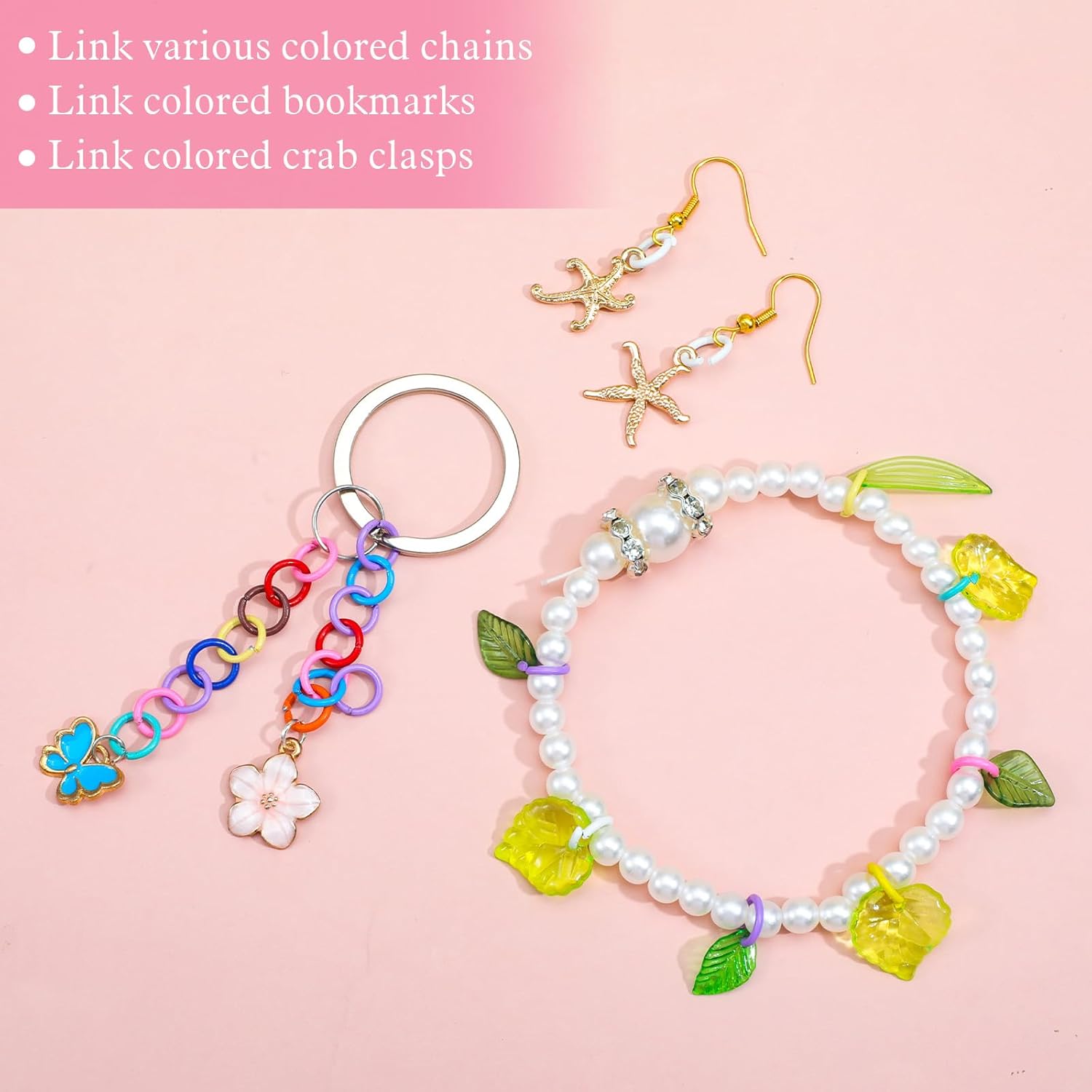 200 Pcs Colored Jump Rings for Keychains, 8mm Iron Open O Rings for Jewelry Making, Small Closed Jump Ring for DIY Keychain, Necklace, Bracelet, Earring, Pendant Crafting - Image 6