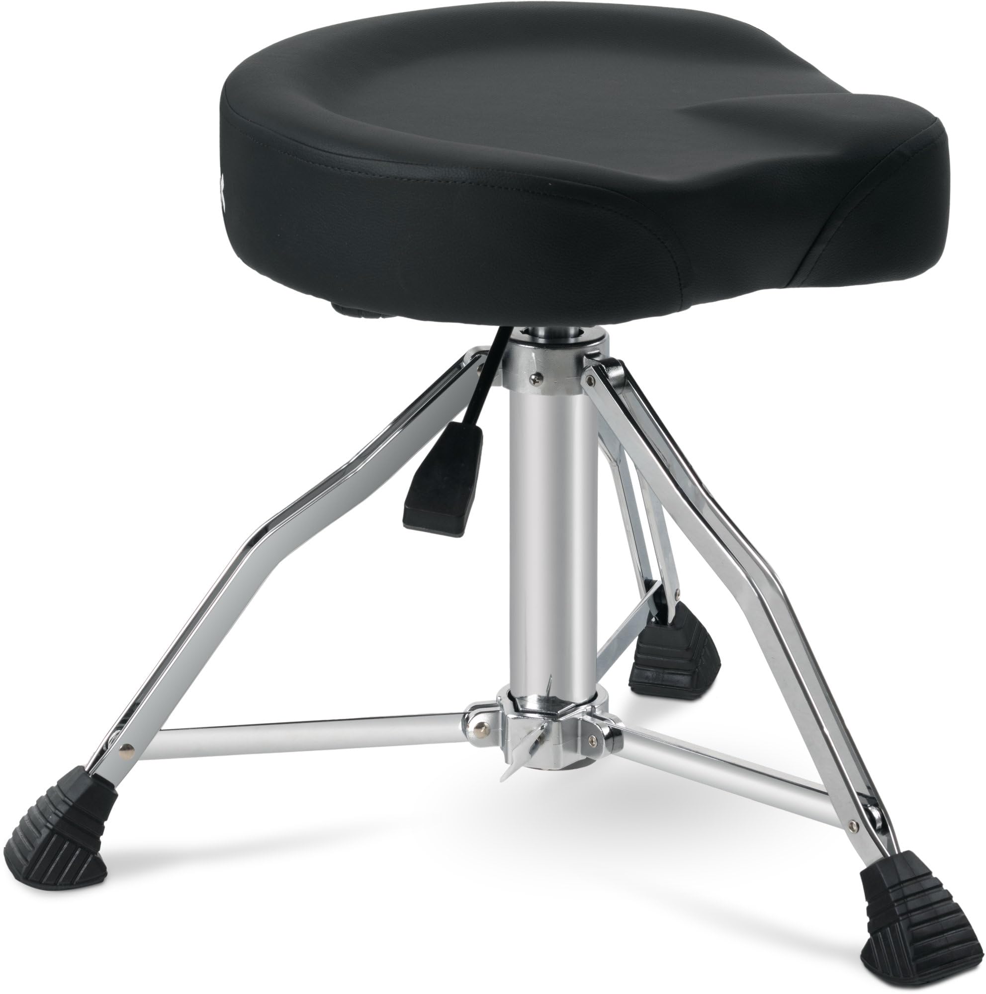 XDrum BeatSeat Tabouret De Batterie - Tabouret Pneumatique - Assise en Forme De Selle - Revêtement en Similicuir Noir - Réglage en Hauteur De 45 À 60 Cm