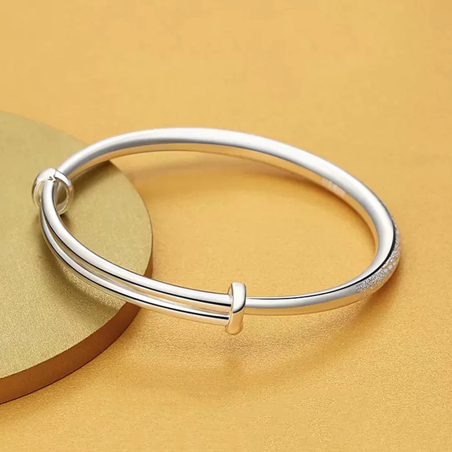 925 Sterling Silver Bangle Bracelets for Women, Handmade Adjustable Bangles Fashion Jewelry Bracelet Valentine Mothers day Gift - Image 5