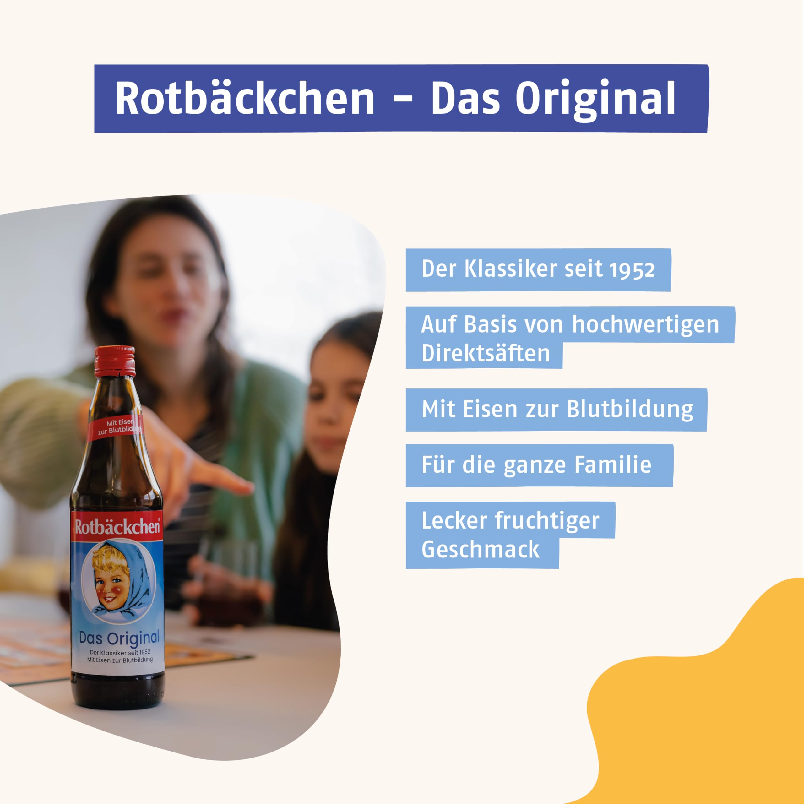 ROTBÄCKCHEN Das Original 6er Pack (6 x 700 ml). Saft aus 99 % Mehrfruchtsaft, 1 % Honig und Eisen