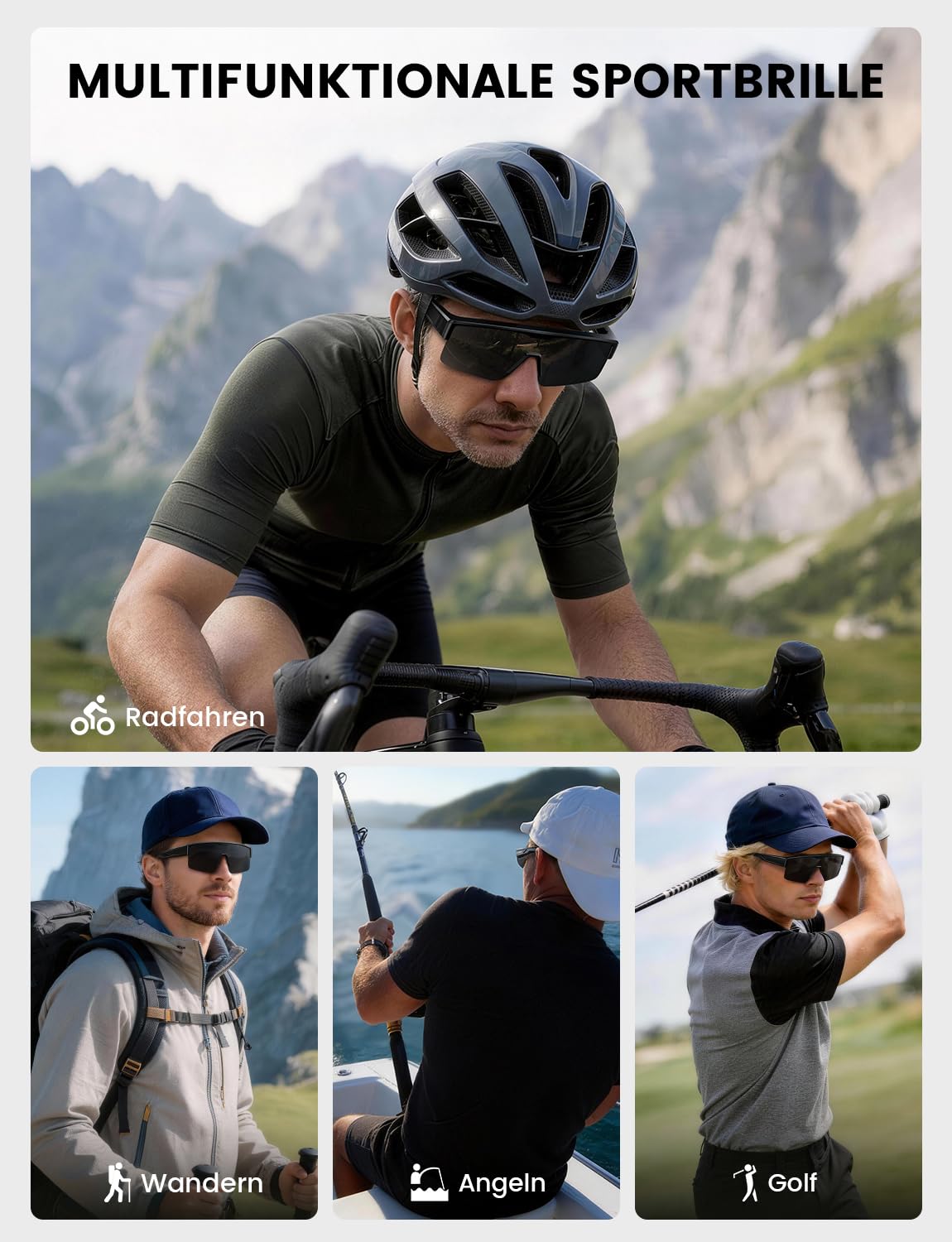 Lamicall Überzieh Sonnenbrille, Fahrradbrille für Brillenträger - [25g TR-90 Ultraleicht] Polarisierte Sonnenbrille über Normale Brille für Herren & Damen, UV400 Überziehbrille für Fahrrad Auto Angeln