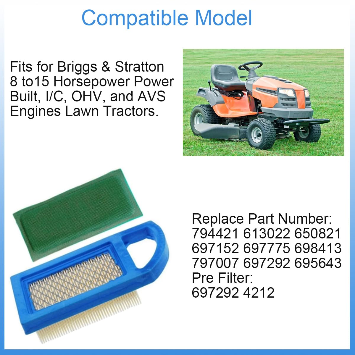 Luftfilter + Vorfilter Kombo Für Briggs & Stratton Motoren – Passend Für Viele Modelle (Aftermarket)