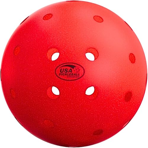 Miniatura 2 de Velocity Bolas de pickleball para exteriores, paquete de 6 en rojo, tamaño y peso oficiales aprobadas por USAPA