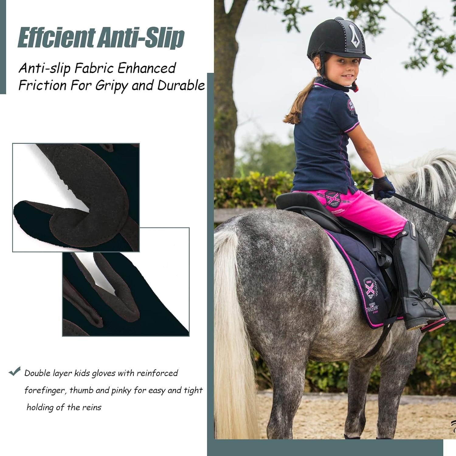 Kids Horse Riding Gloves Anti-Slip Boys & Girls Winter Equestrian Horseback Riding Gloves Youth Women Outdoor Sports Mitts Perfect for Biking Cycling Gardening : Everything Else