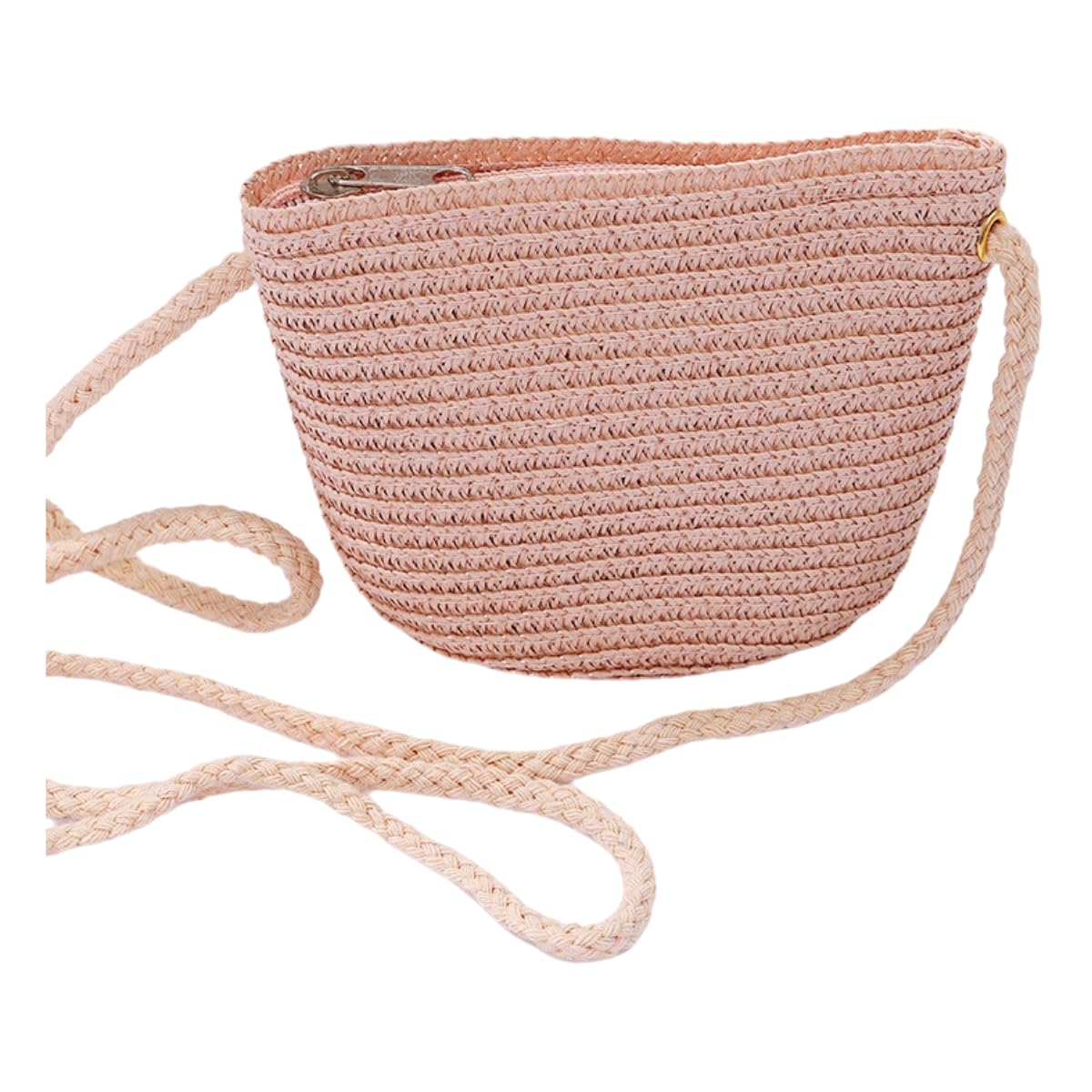 Borsa di Paglia Donna Borse Paglia, Cartone Leggero, Viaggio All'aperto Spiaggia Estate-pink-14x5x16 5cm