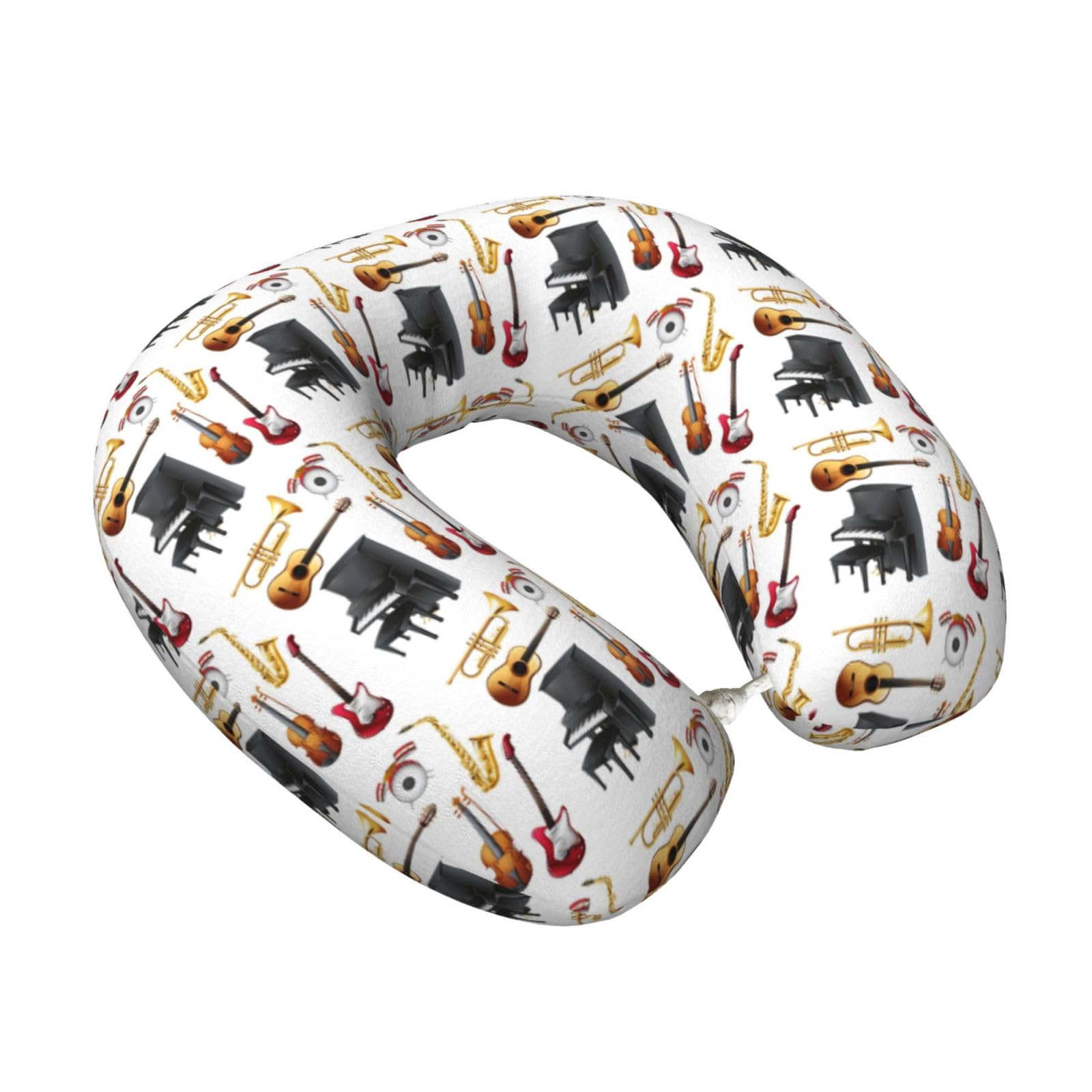 LKYMOH Musical Instrument Piano Guitar Saxophone, Travel Neck Pillow U-Shaped Memory Neck Support Soft Comfortable With Washable Cover For Airplane Car Traveling and Office
