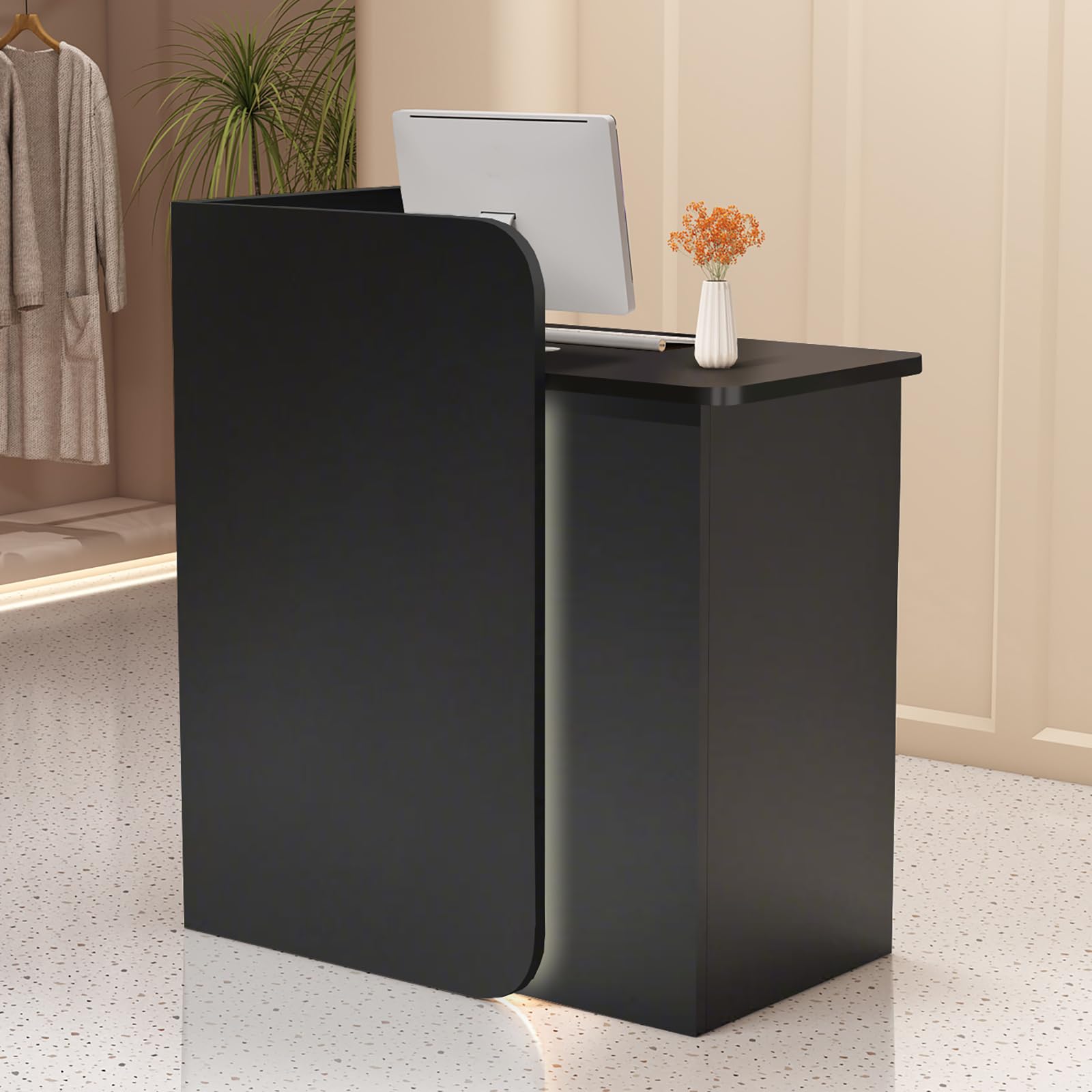 Amazon.co.jp: 受付カウンター レジカウンター木製 カウンターテーブル