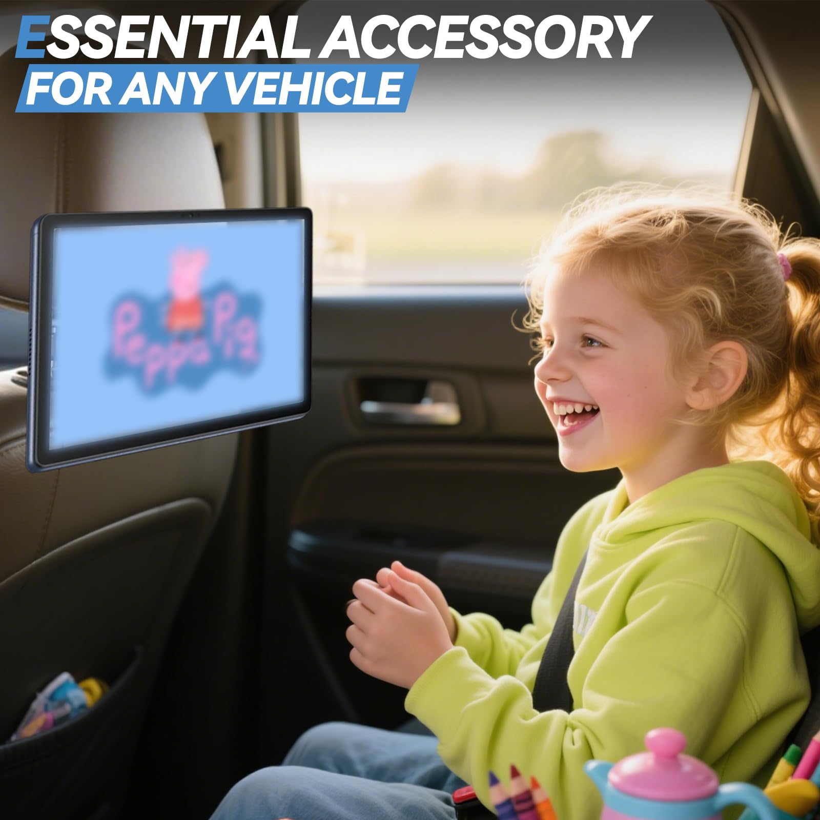 XUKEY Supporto per Tablet da Auto Magnetico per Poggiatesta, 2 in 1 Supporto per Tablet da Poggiatesta per Auto, SupportI per Borsa Rotazione a 360° Gancio Universale per Seggiolino