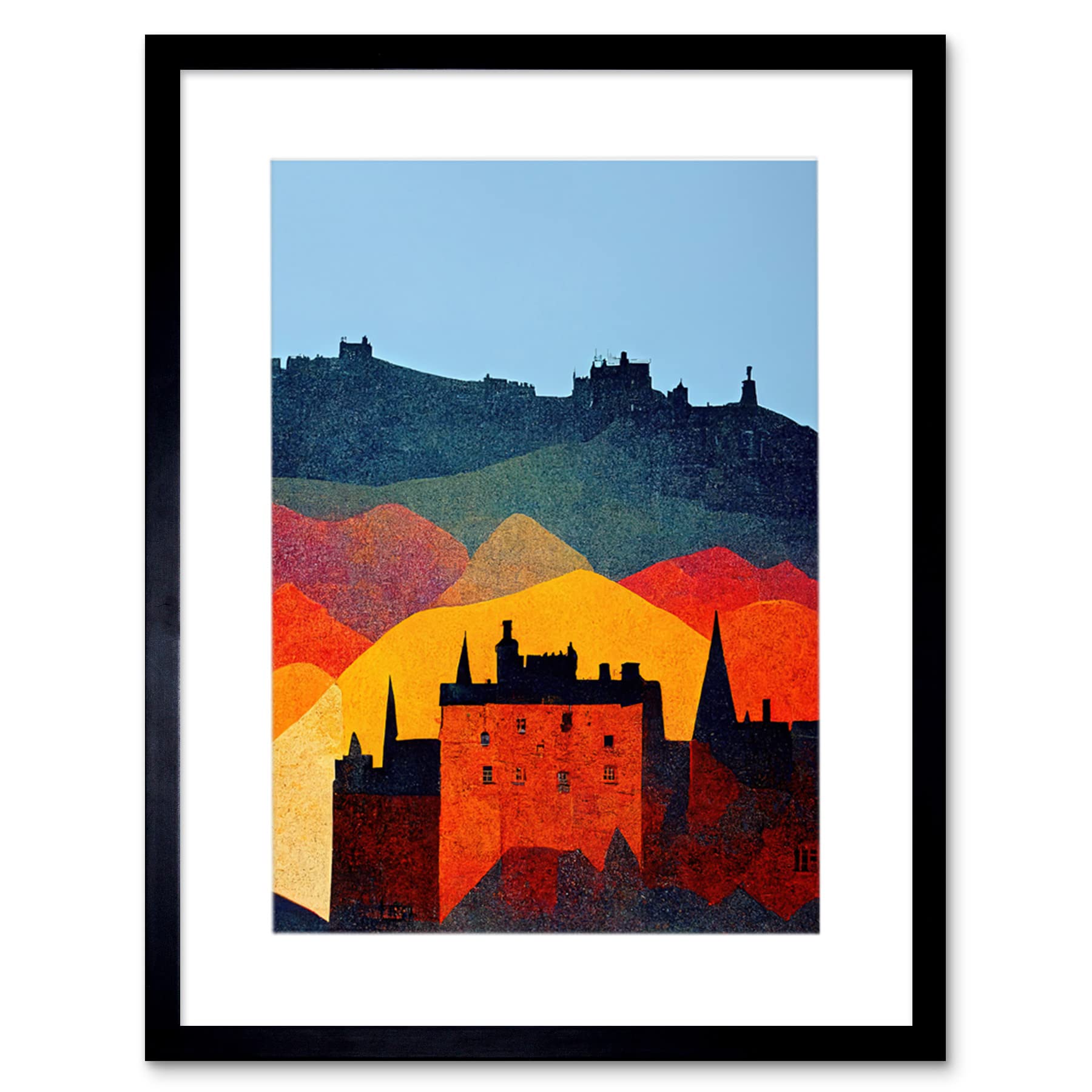 Artery8 Edinburgh In Autumn Scotland Scottish Folkmulti Coloucityscape Framed Wall Art Print from B&Q