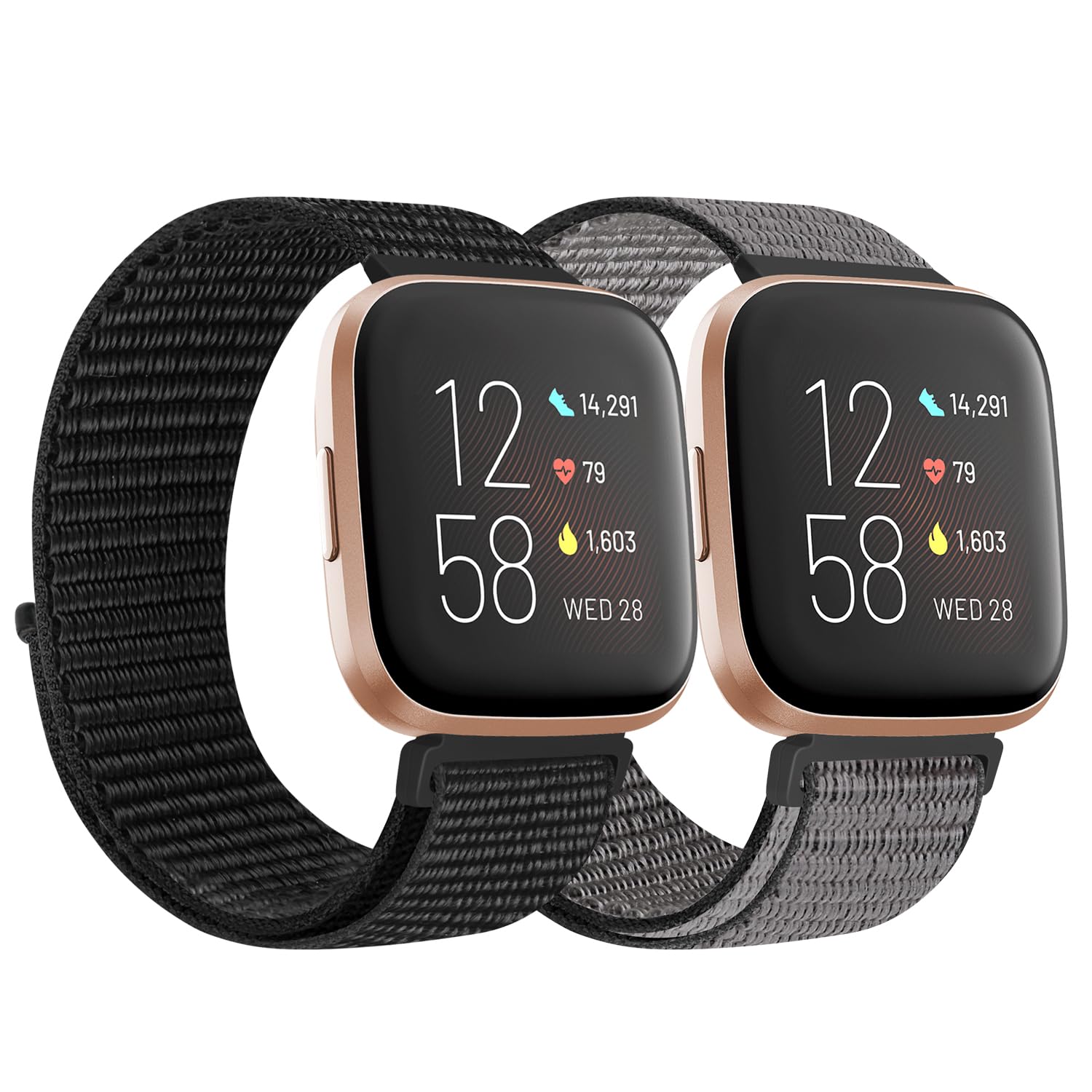 KIBDSNG Nylon Strap Compatible with Fitbit Versa 2 Strap/Versa Lite/SE/Versa Strap